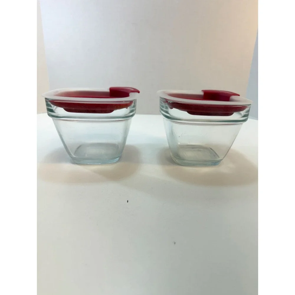 Rubbermaid Glass Food Storage Containers 1.5 Cup 7N61 Easy Find Lids Set Of 2